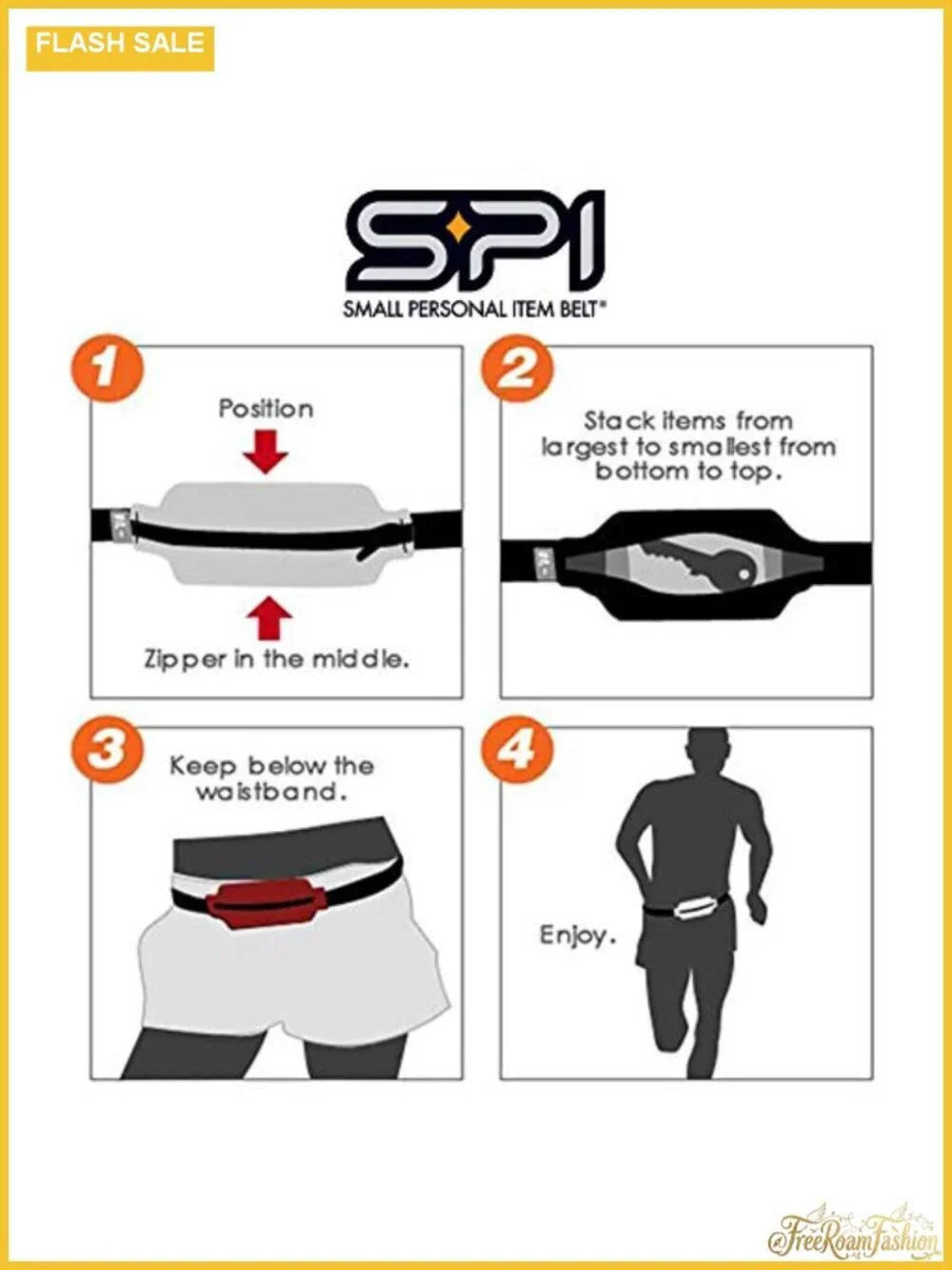 SPIbelt Running Belt Expandable No-Bounce Phone Holder Waist Pack